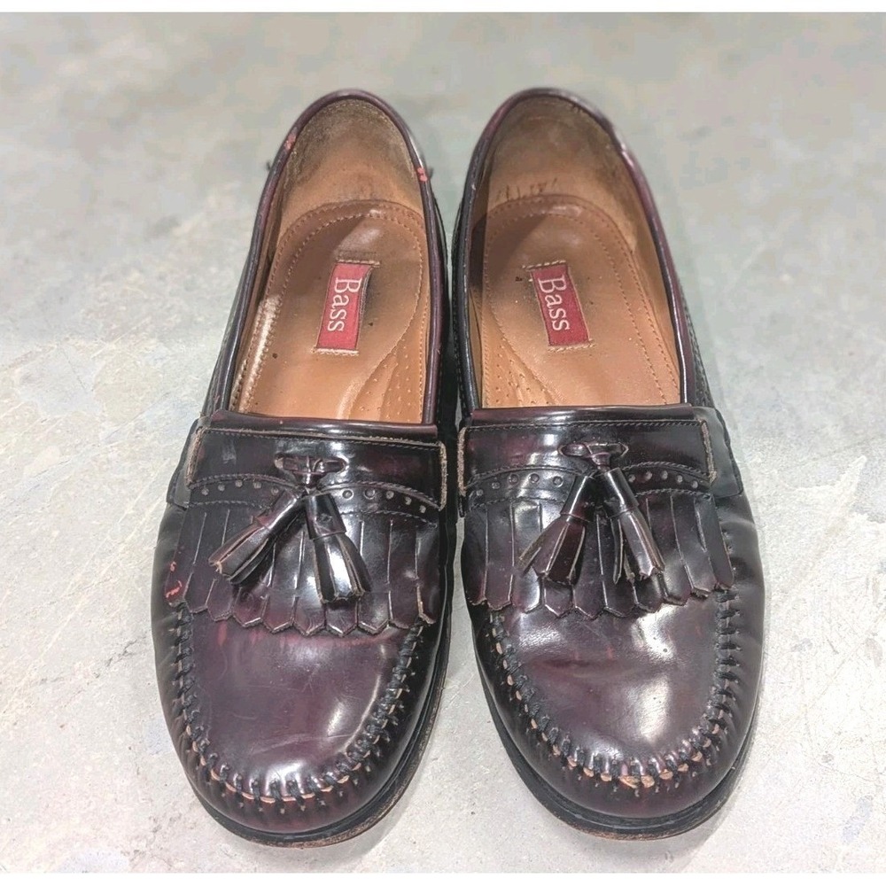 Ivy Heritage Burgundy Leather Kiltie Tassel Loafers VTG G.H. Bass 10D Preppy